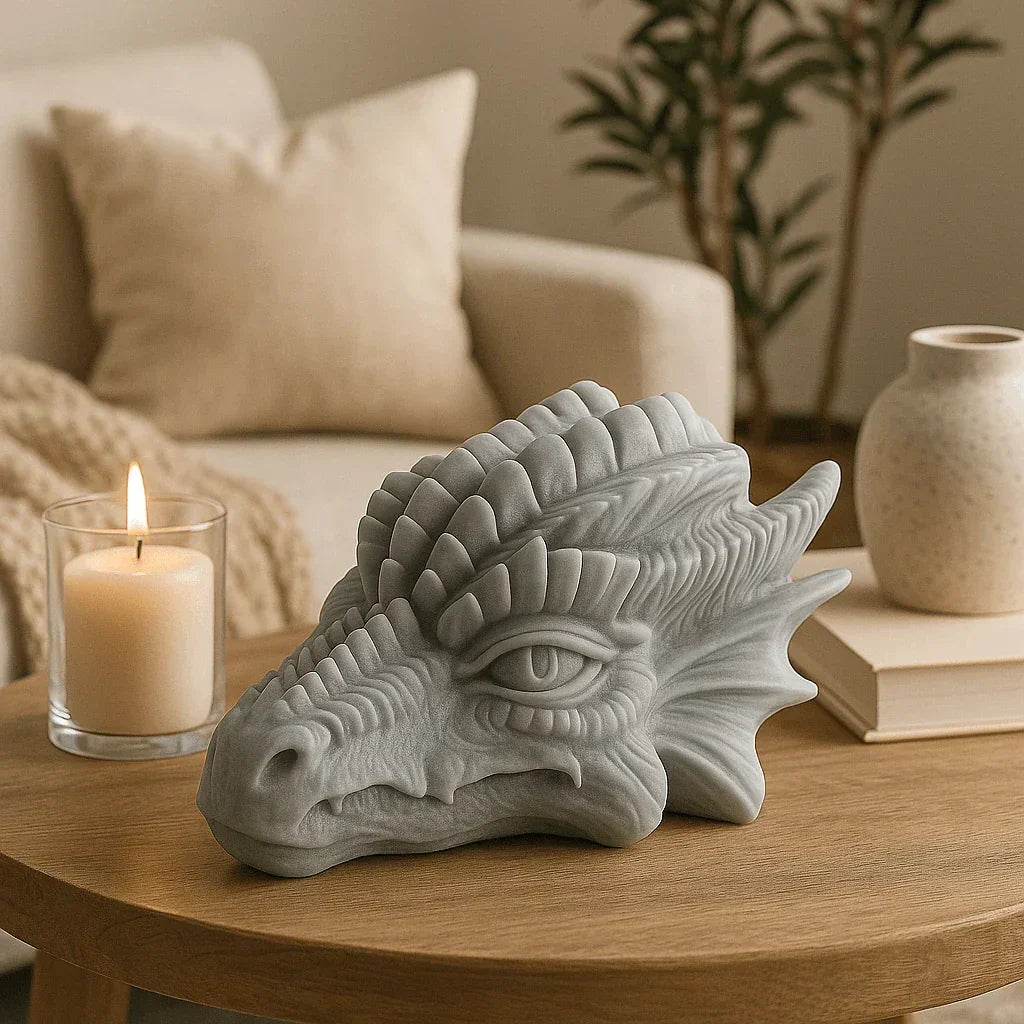 🐉 Een draak in je interieur? Ontdek onze handgemaakte Drachenkopf-sculptuur - SteinKunstWerk