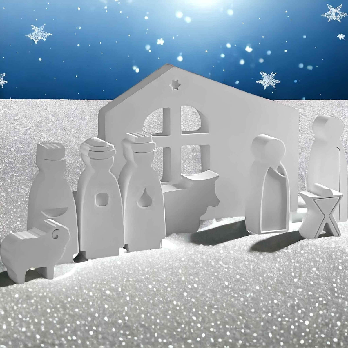 Mini presepe da decorare: 5 idee fai da te in bianco e grigio