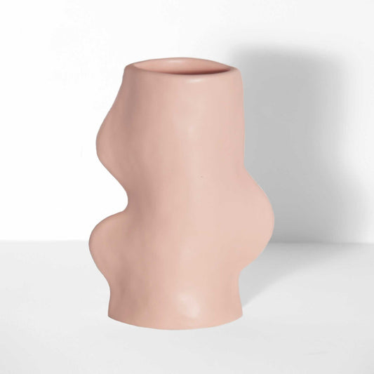 Fluxo Medium pink ceramic vase handmade in Portugal