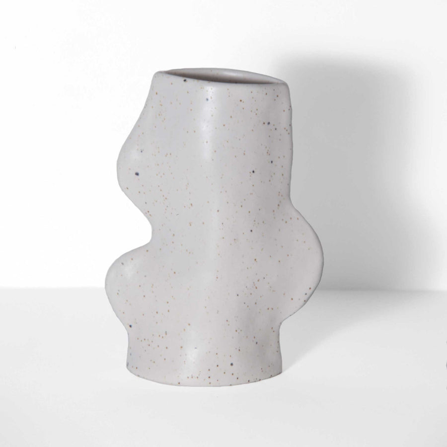 Fluxo Medium white ceramic vase handmade in Portugal