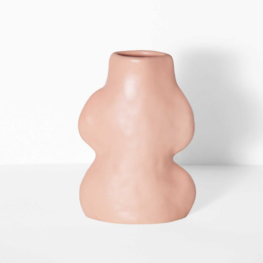 Fluxo Small pink ceramic vase handmade in Portugal