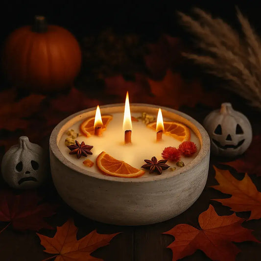 Halloween Deko mit DochtFreunde Kerzen – Mystische Stimmung für dein Zuhause - inspirierende Geschichten & Rituale von SteinKunstWerk | Achtsamkeit & Design