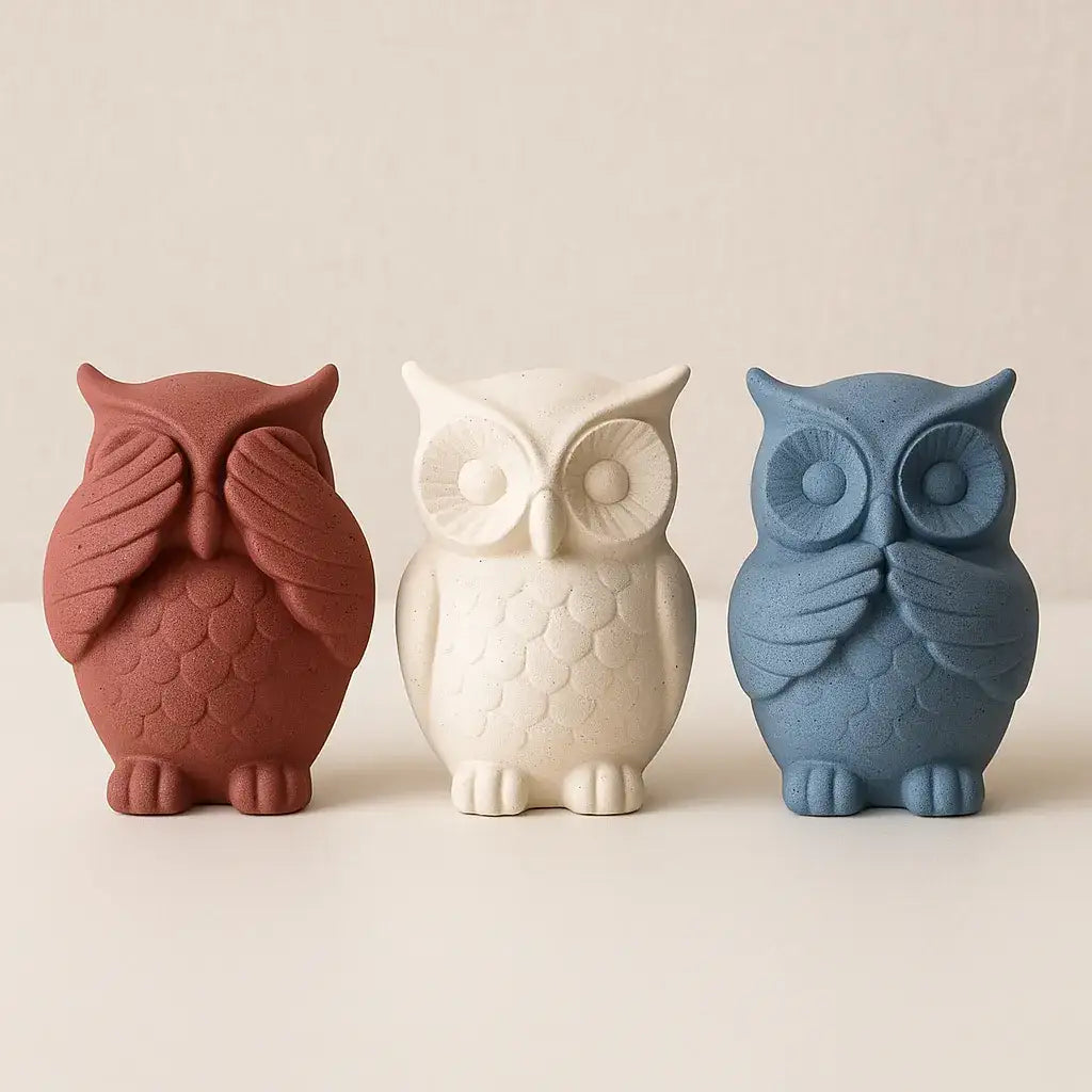Handmade owl figurines as symbolic home decor and thoughtful gifts