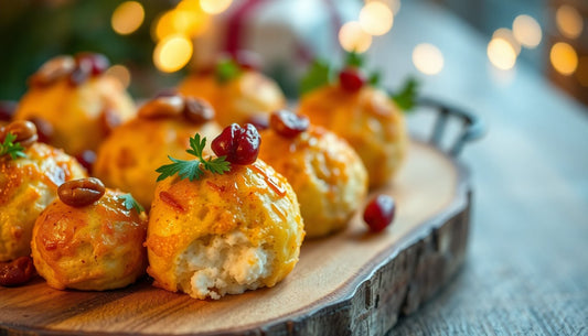 Käsebällchen mit karamellisierten Nüssen, Cranberrys und Petersilie – Deine Alternative zu Adventsklassikern - Stein.Kunst.Werk.