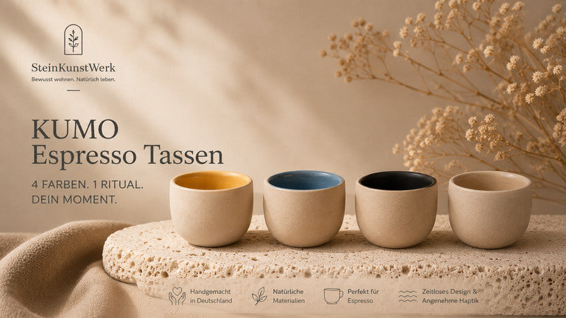 Kleine KUMO Espressotassen zum Vergleich von Espresso, Ristretto und Doppio