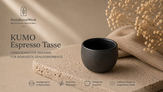 KUMO Espresso Tasse grau/schwarz – Minimalistische Keramik für bewusste Genussmomente