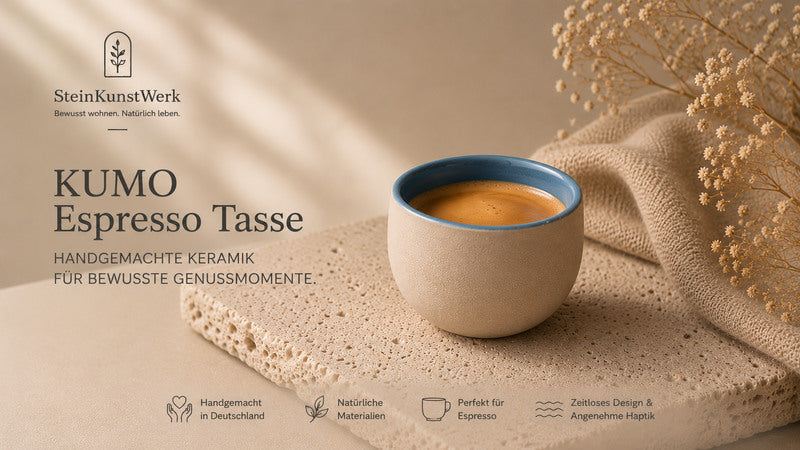 KUMO Espresso Tasse Blau – Japandi Keramik für ruhige Espresso-Momente