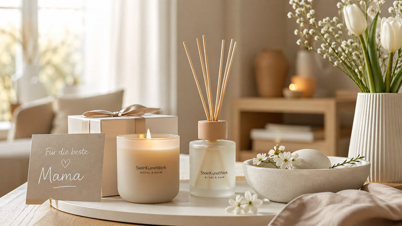 Muttertag Geschenkideen 2026 mit Duftkerze und stilvoller Dekoration