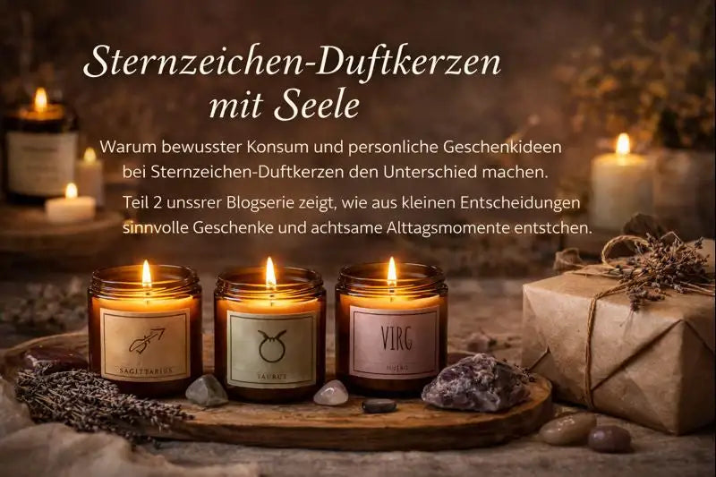 Sternzeichen-Duftkerzen mit Seele - inspirierende Geschichten & Rituale von SteinKunstWerk | Achtsamkeit & Design