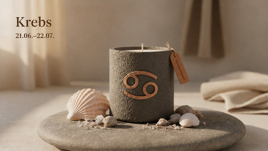 Cancer zodiac candle and gentle evening ritual inspiration by SteinKunstWerk