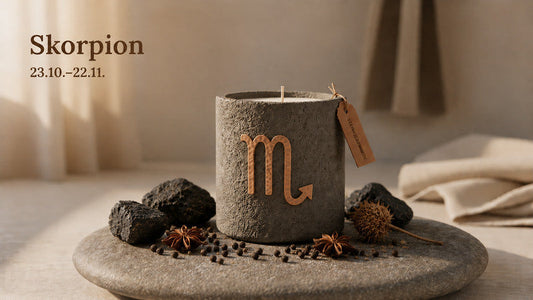 Scorpio zodiac candle and transformation ritual inspiration by SteinKunstWerk
