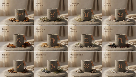 Earth signs zodiac candle ritual inspiration for Taurus Virgo and Capricorn by SteinKunstWerk