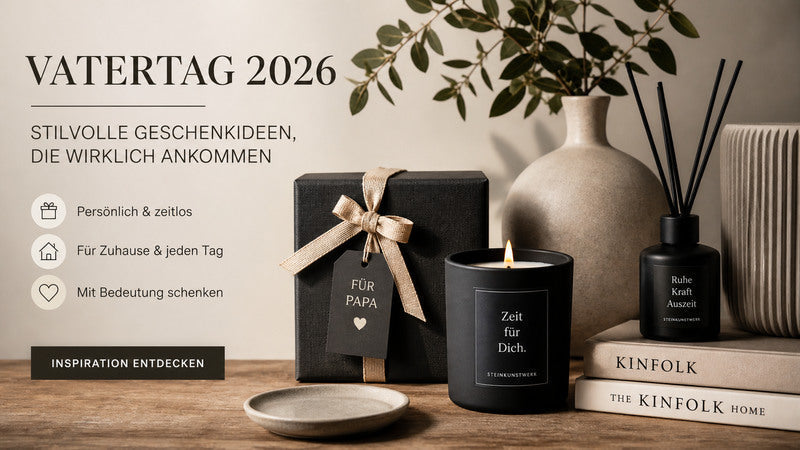 Stilvolle Vatertagsgeschenk Ideen 2026 mit Duftkerze, Raumduft und minimalistischer Deko für ruhige Wohlfühlmomente
