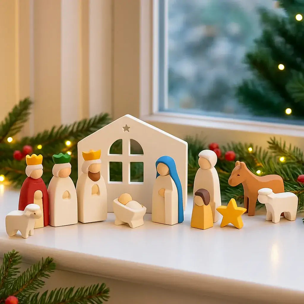 Tipp für deine Weihnachtsdeko: Kleine Krippe modern & handgemacht - inspirierende Geschichten & Rituale von SteinKunstWerk | Achtsamkeit & Design