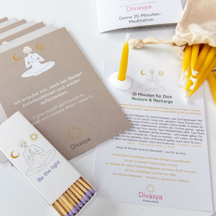 Divasya-Yoga Achtsamkeitsset mit Ritualkerzen bei SteinKunstWerk