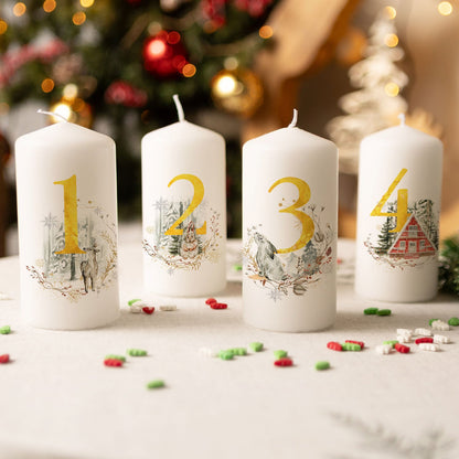 Adventskerzen „Goldziffern“ – 4er-Set für den Advent