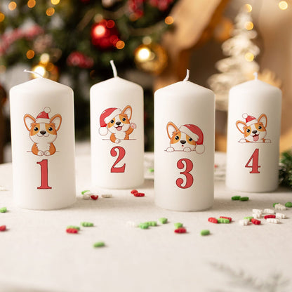 Adventskerzen „Hunde“ – 4er-Set für Hundefans
