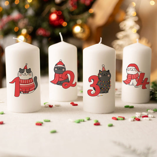 Adventskerzen „Katzen“ – 4er-Set für Katzenfans