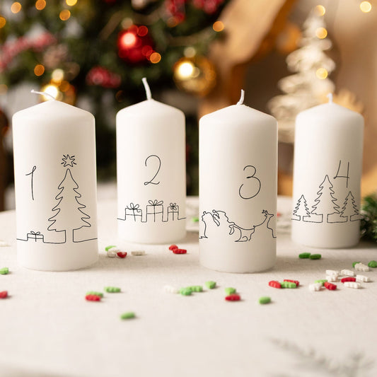 Adventskerzen „Linie“ – minimalistisches 4er-Set