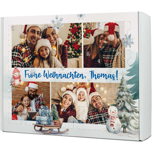 Foto-Adventskalender mit 4 Fotos & Wunschtext – zum Befüllen