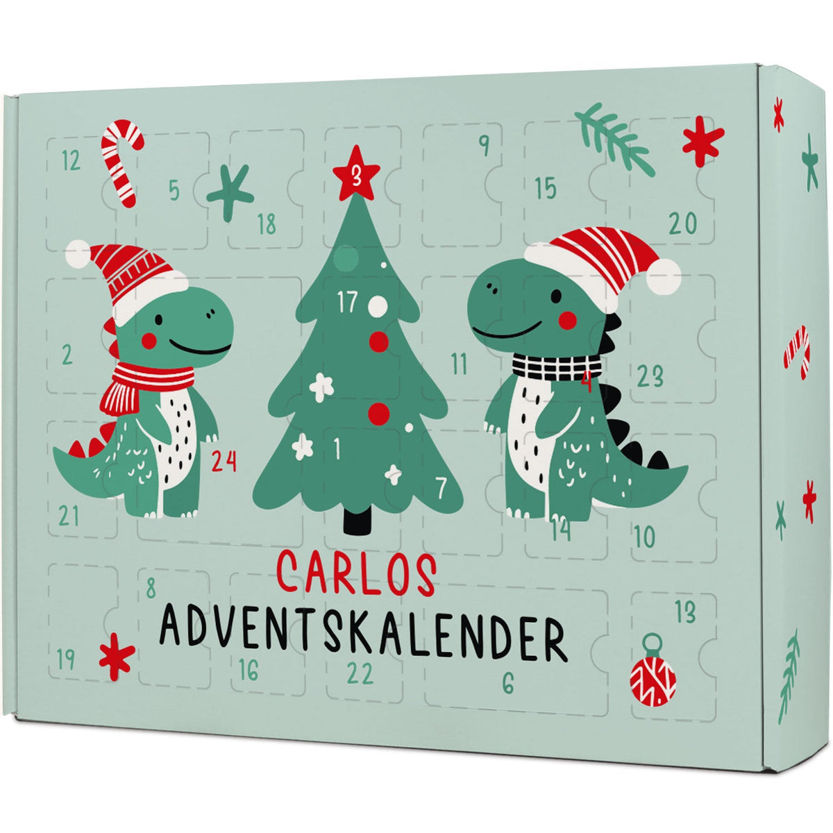Personalisierter DIY-Adventskalender „Dinos“ – zum Befüllen