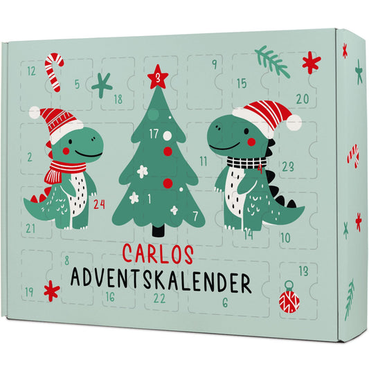 Personalisierter DIY-Adventskalender „Dinos“ – zum Befüllen