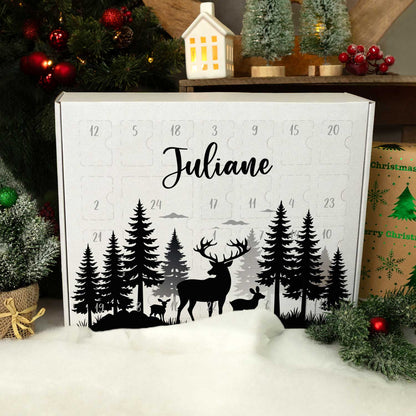 Personalisierter DIY-Adventskalender Hirsch zum Befüllen