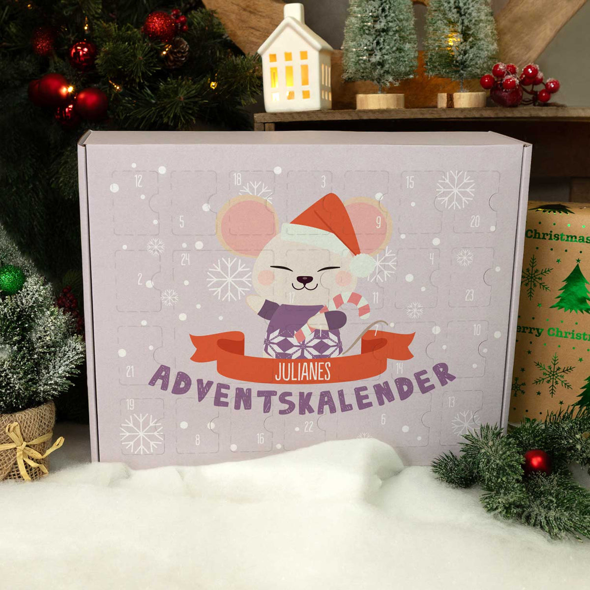 Gepersonaliseerde DIY-adventskalender „Kerstdieren“ – om zelf te vullen