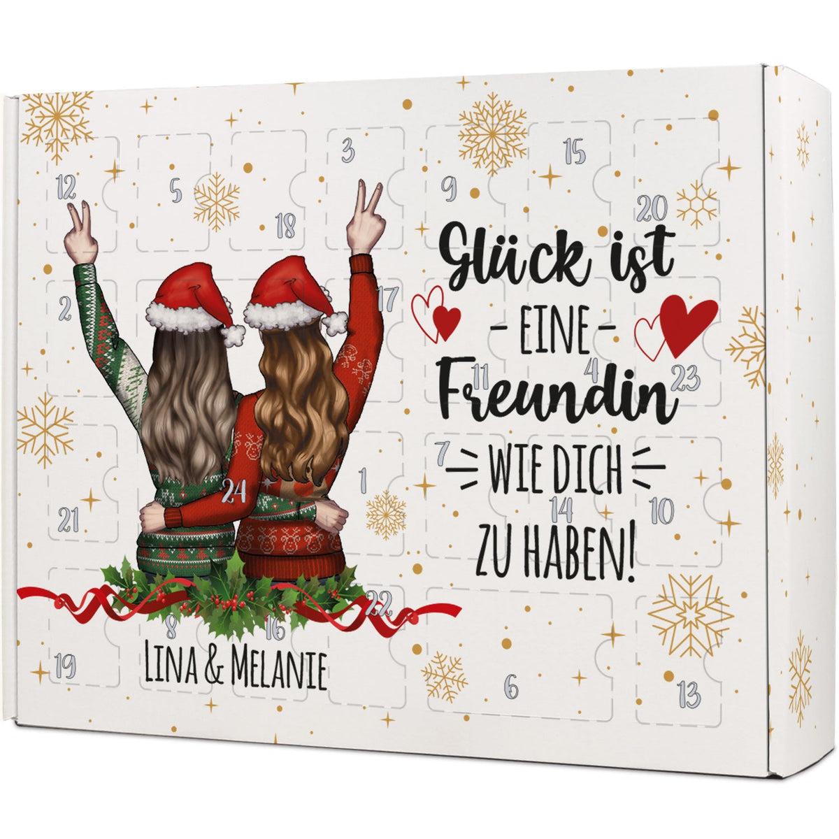 Personalisierter DIY-Adventskalender „Freundinnen“ – zum Befüllen