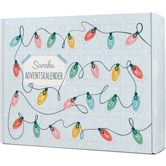 Personalisierter DIY-Adventskalender „Lichterkette“ – zum Befüllen