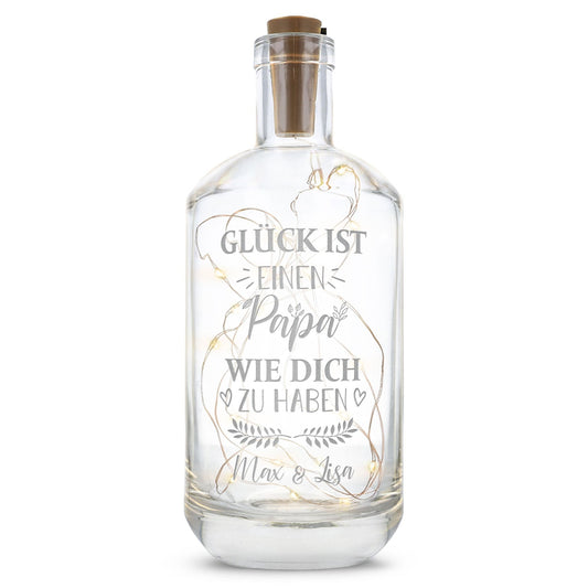 LED-Flaschenlicht „Glück ist einen Papa wie dich zu haben“ – Hauptansicht