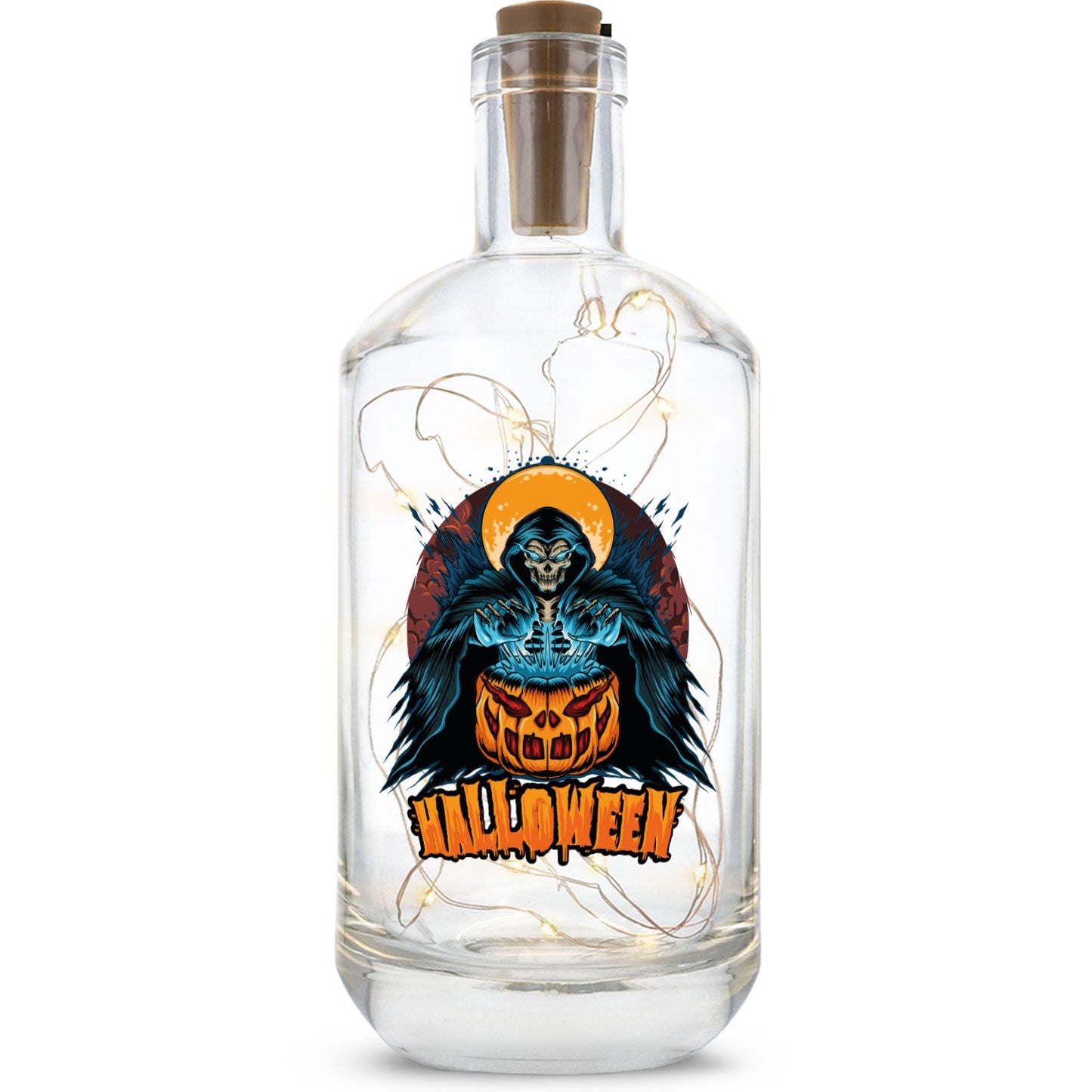 Halloween-Flaschenlicht „Reaper“ mit LED-Lichterkette
