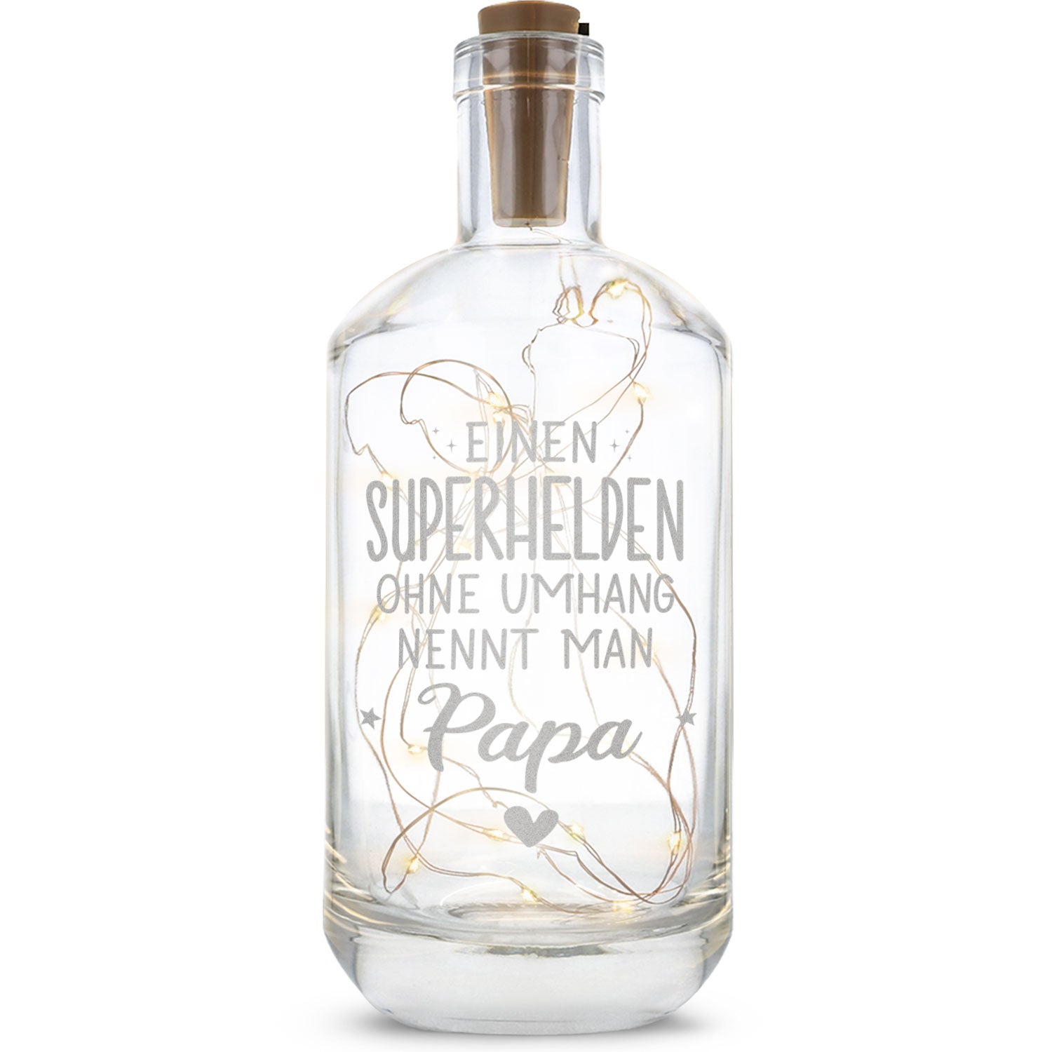 LED-Flaschenlicht „Superheld Papa“ – Hauptansicht