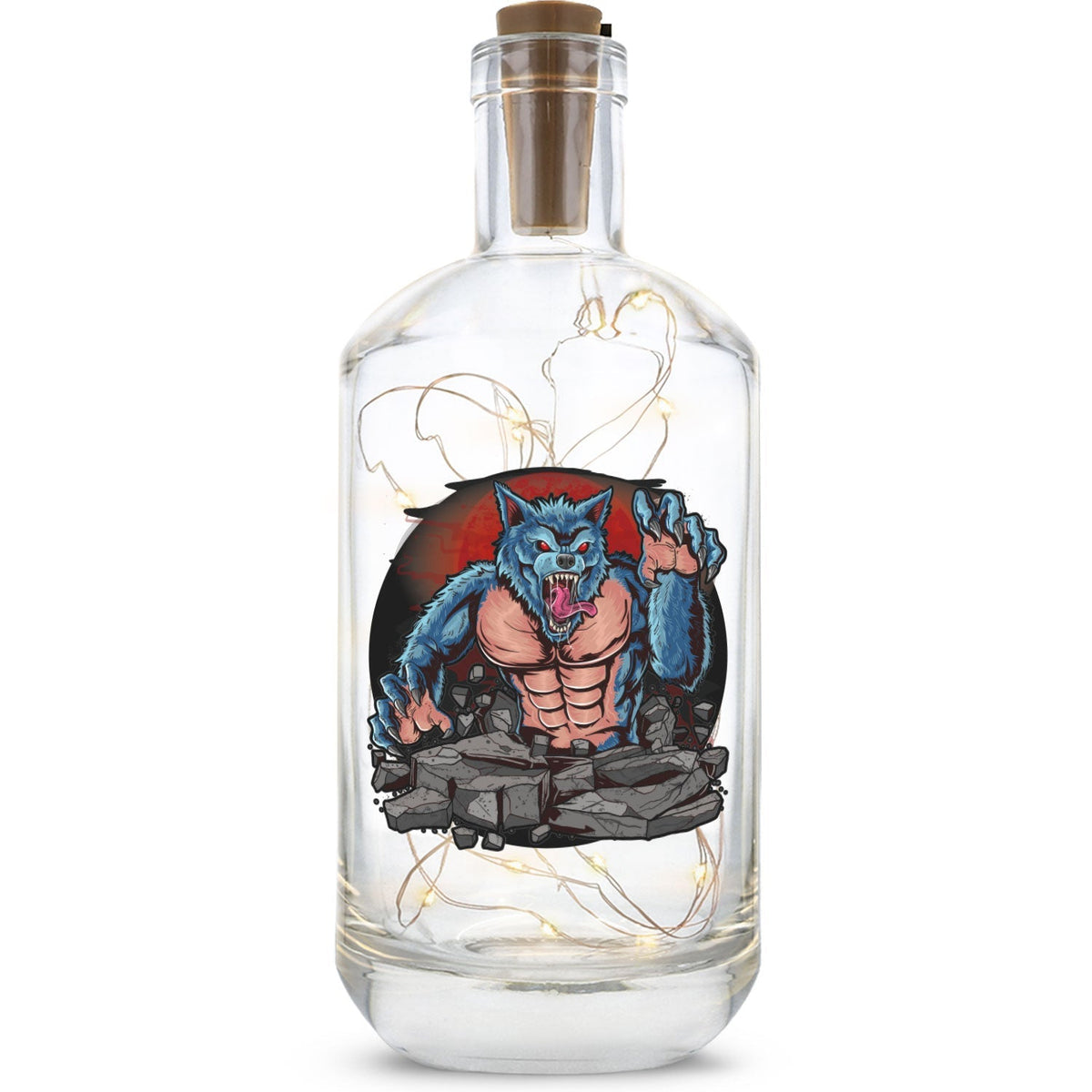 Halloween-Flaschenlicht Werwolf II im HE Geschenkset