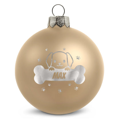 Weihnachtskugel für Hund & Katze – Beige matt