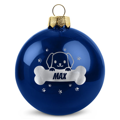 Weihnachtskugel für Hund & Katze – Blau glänzend