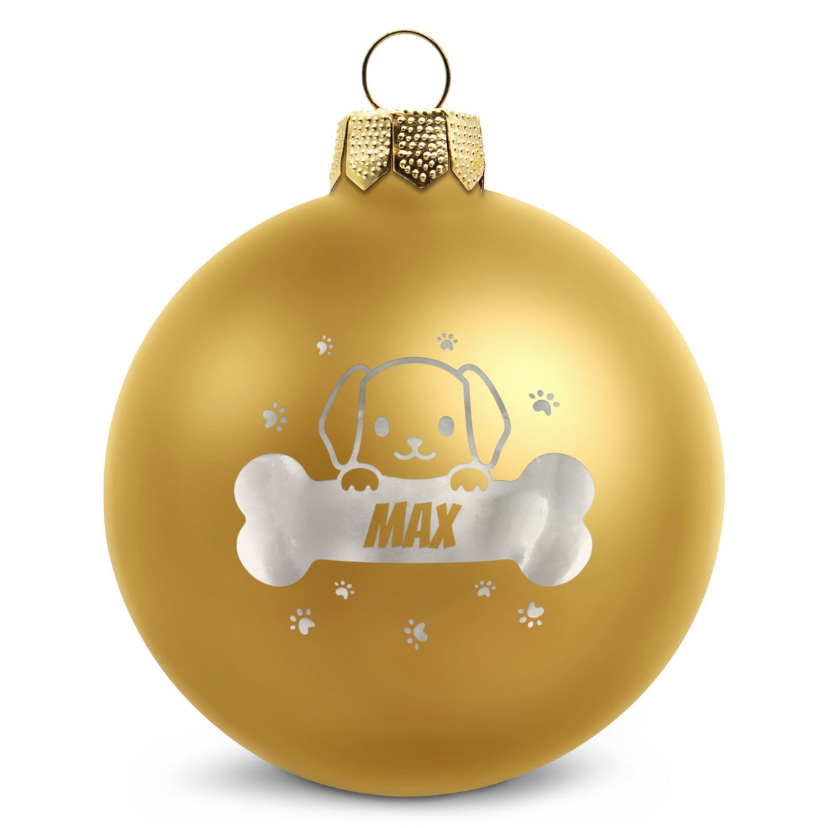 Weihnachtskugel für Hund & Katze – Gold matt