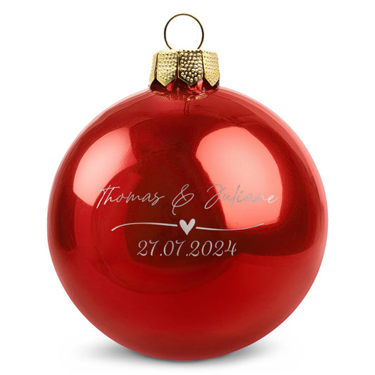 Weihnachtskugel Wedding Love mit Gravur – Detailansicht