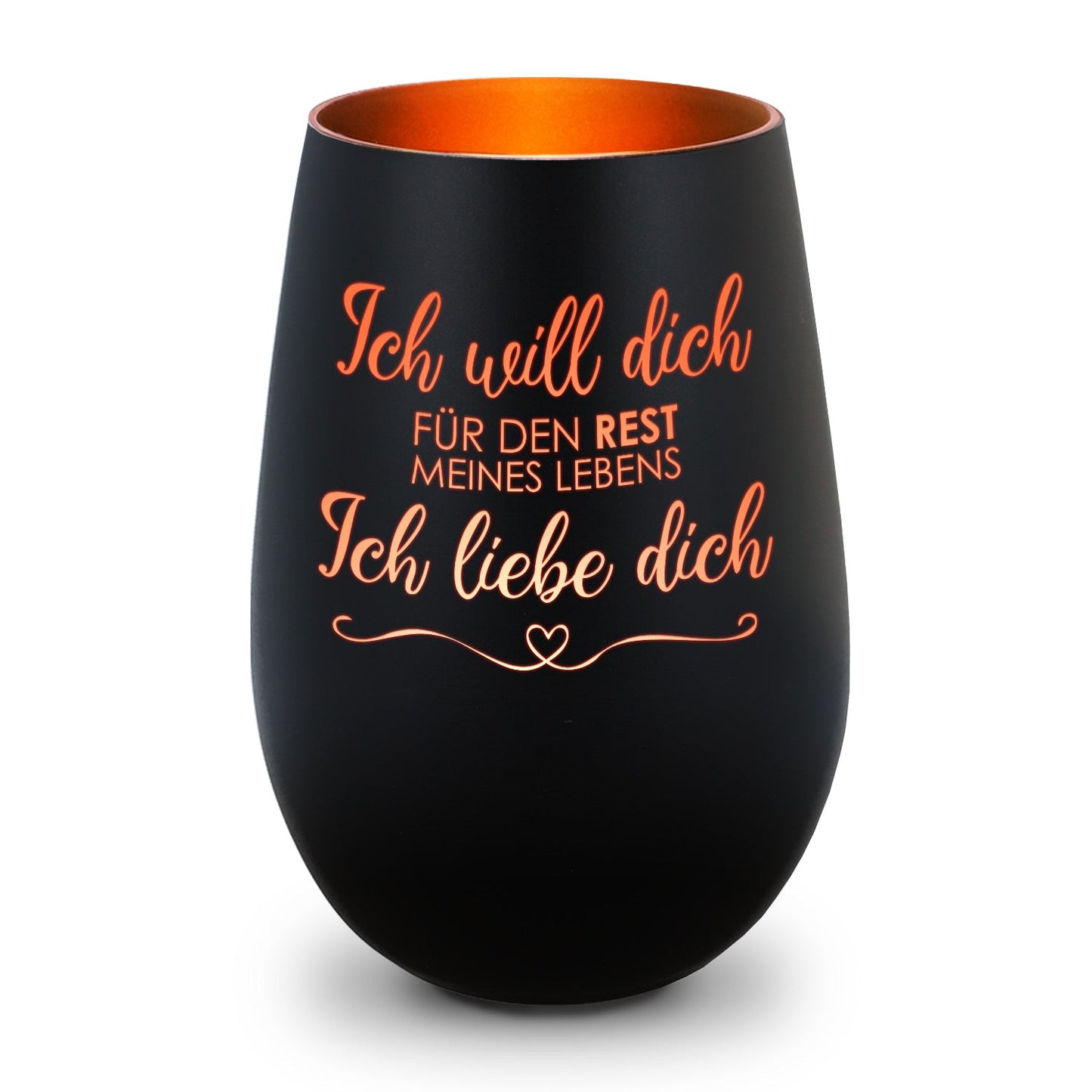 Windlicht „Ich will dich für den Rest meines Lebens“ – weitere Produktansicht