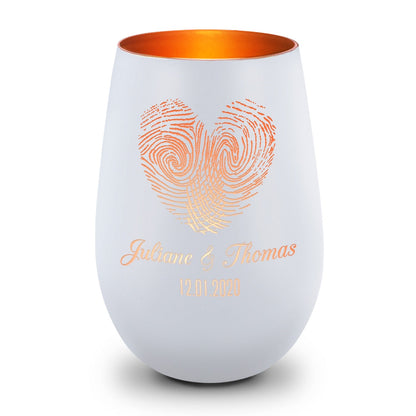 Windlicht „Herz-Fingerabdruck“ – Seitenansicht