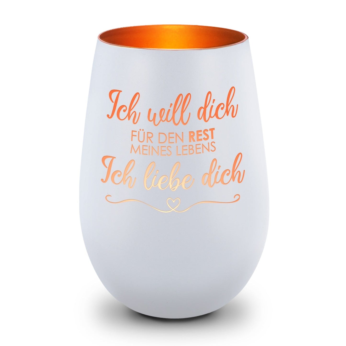 Windlicht „Ich will dich für den Rest meines Lebens“ – weitere Detailansicht