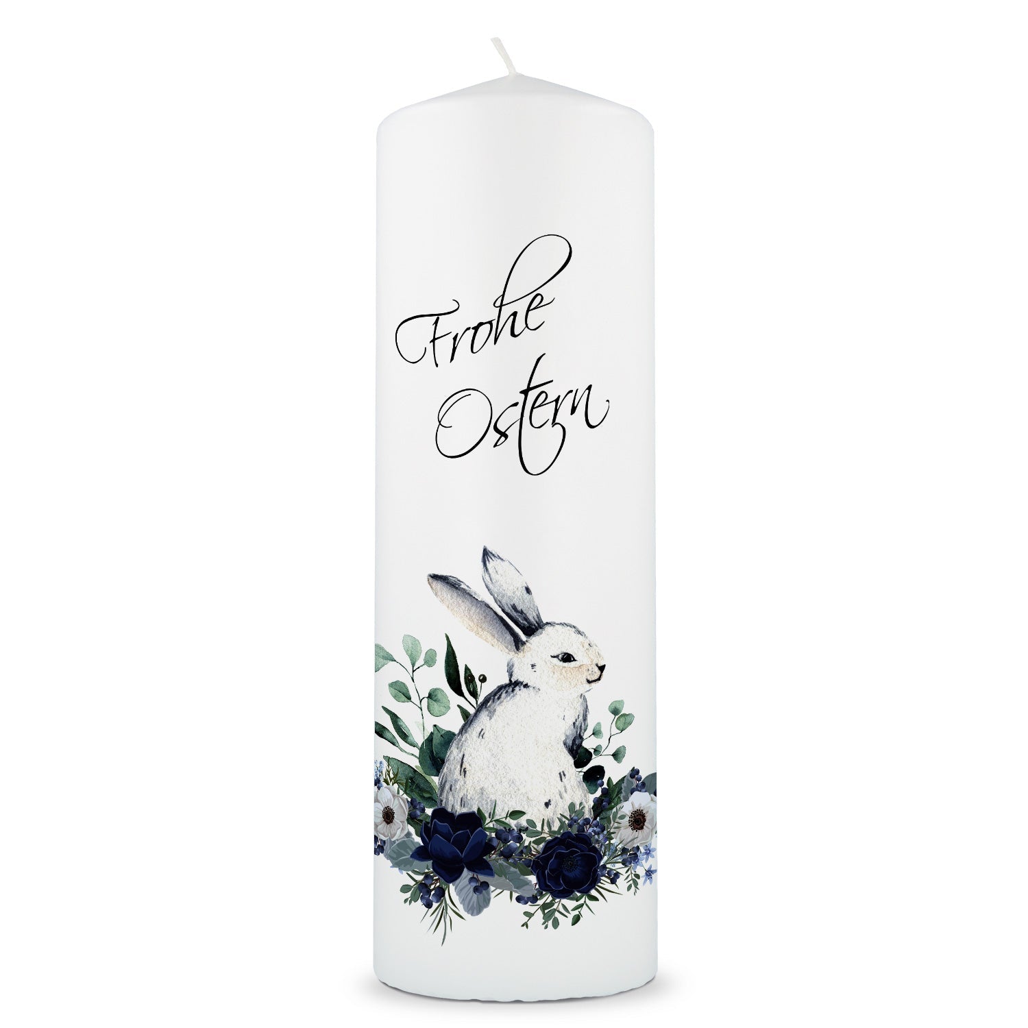 Osterkerze Osterhase mit Blumen – Produktansicht