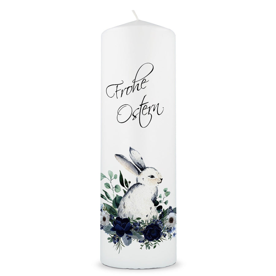 Osterkerze Osterhase mit Blumen – Produktansicht