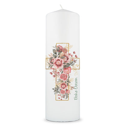 Osterkerze „Blumenkreuz“ – 25 cm – Hauptansicht