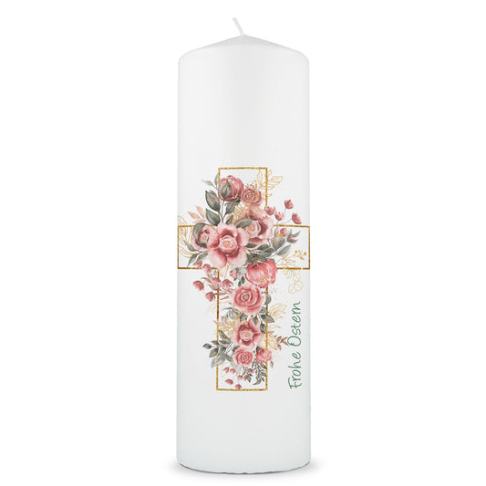 Osterkerze „Blumenkreuz“ – 25 cm – Hauptansicht