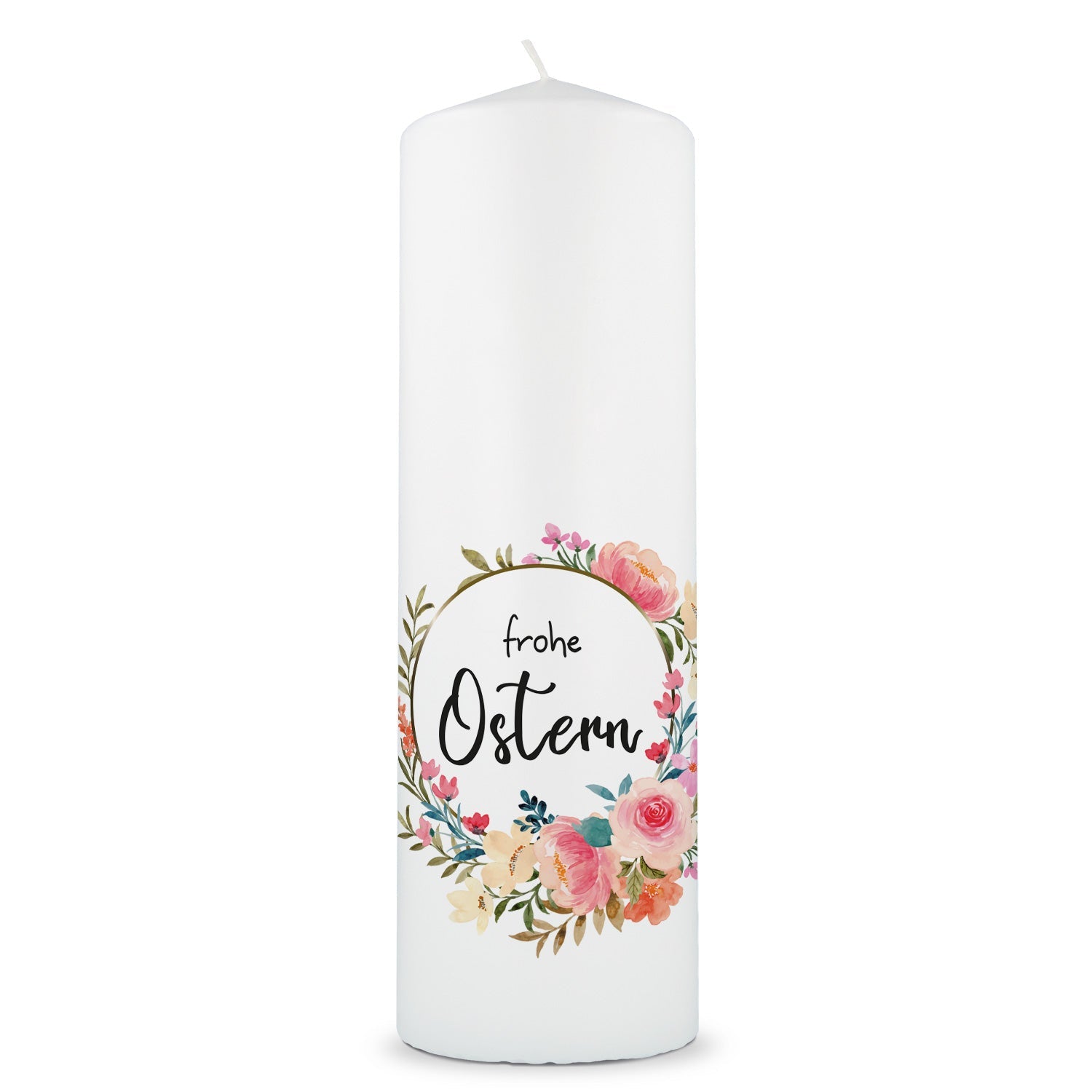Osterkerze Blumenkranz – Produktansicht
