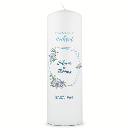 Hochzeitskerze „Diamanthochzeit“ – Motivdetail