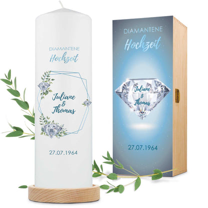 Hochzeitskerze „Diamanthochzeit“ – weitere Produktansicht
