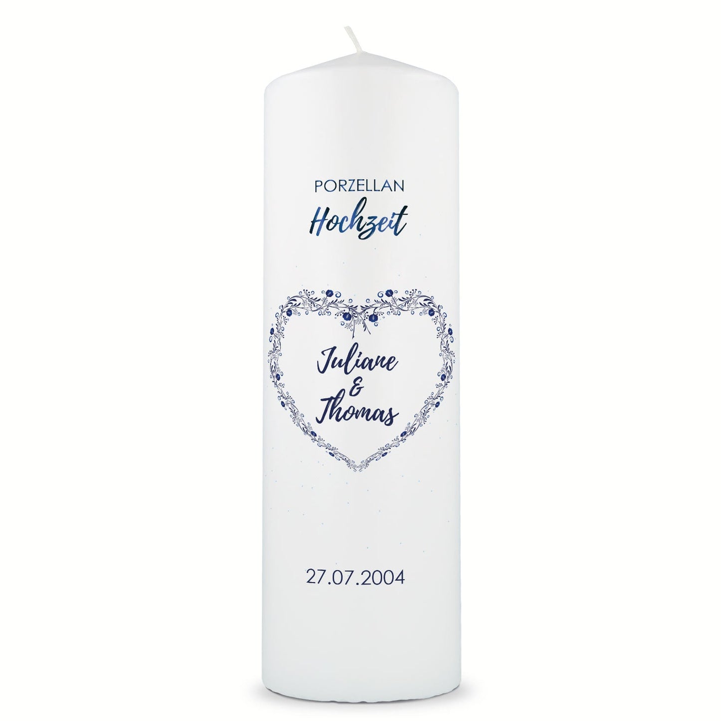 Hochzeitskerze „Porzellanhochzeit“ – Motivdetail