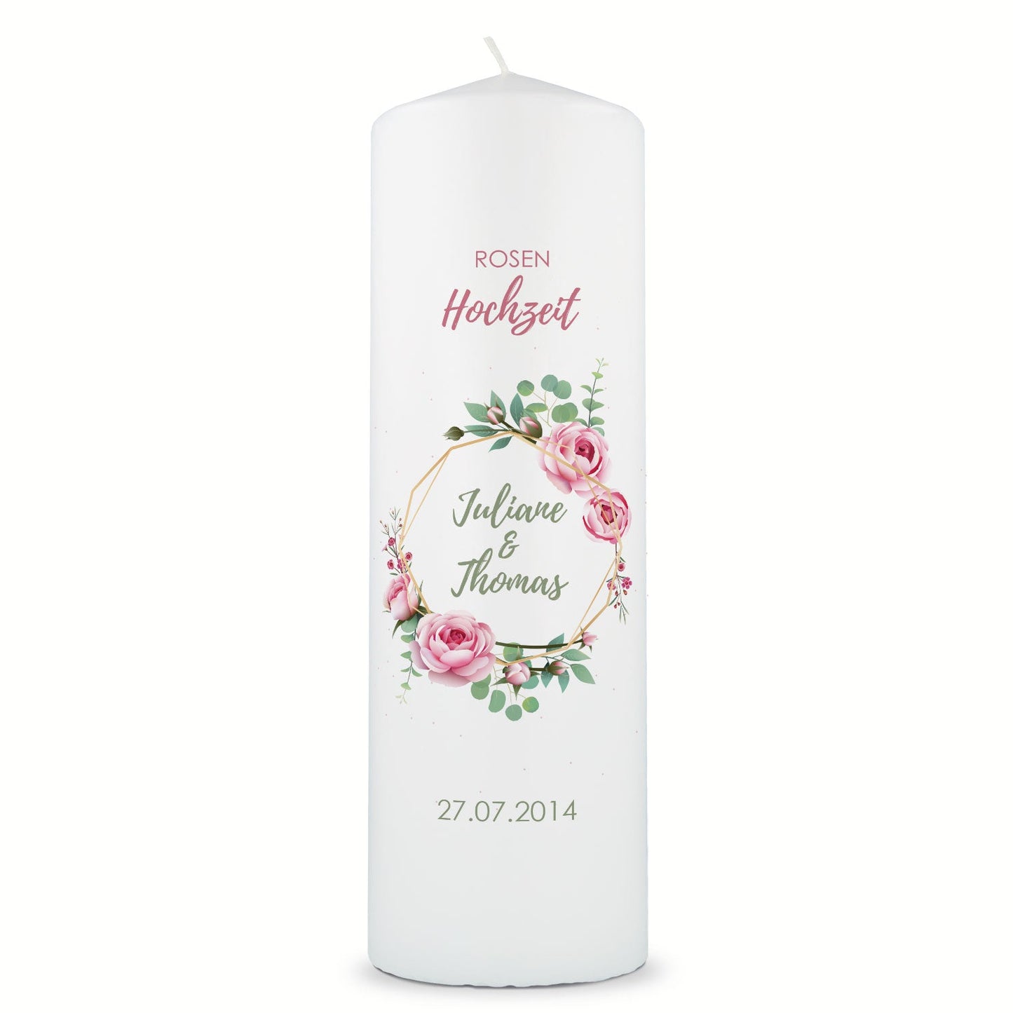 Hochzeitskerze „Rosenhochzeit“ – Motivdetail